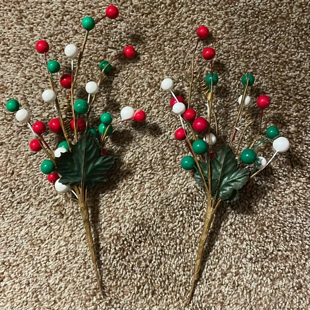 2 Christmas floral picks